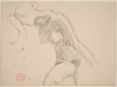 Untitled [seated female nude leaning to her side]