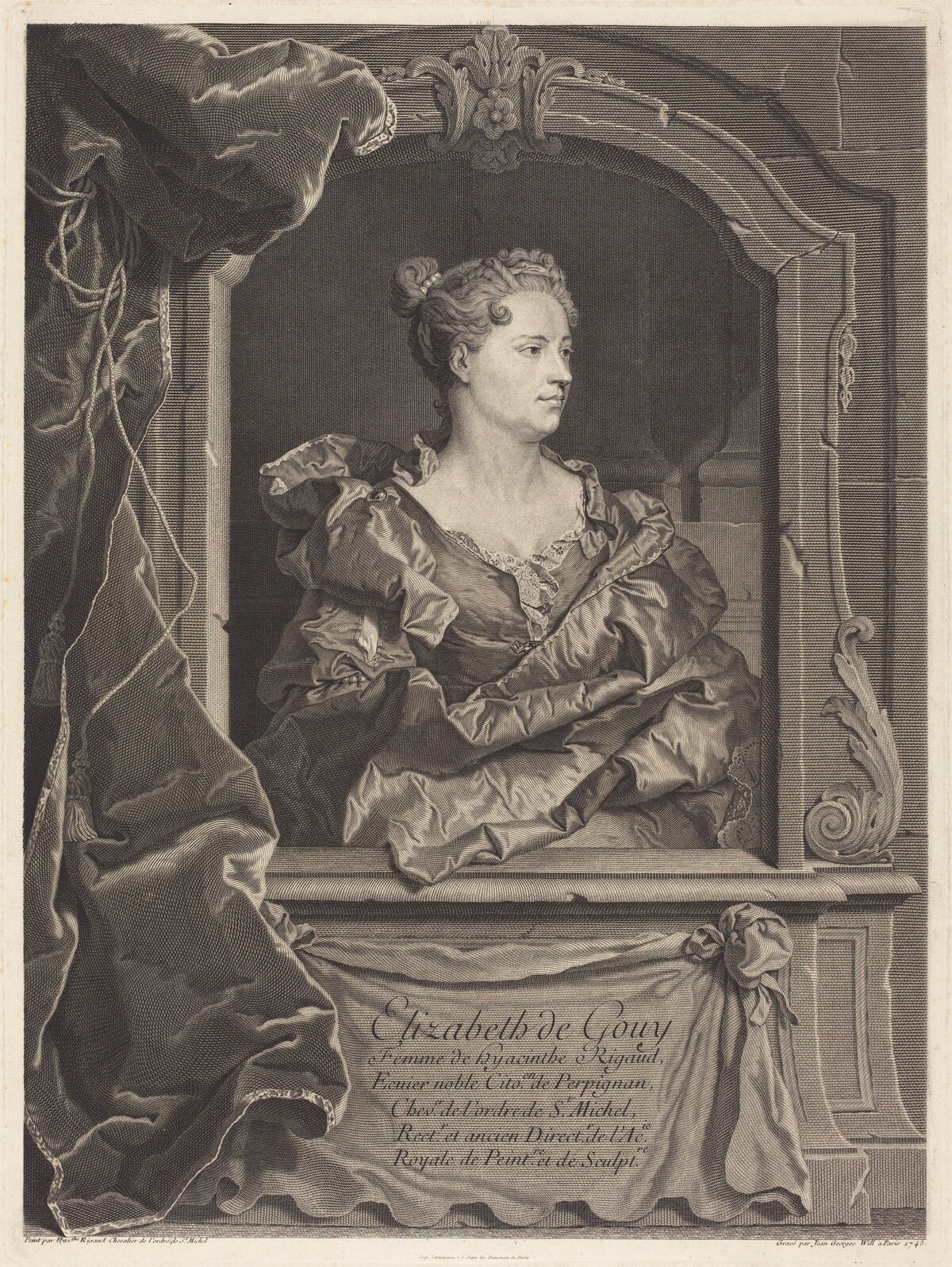 Elizabeth de Gouy, femme de Hyacinthe Rigaud by Johann Georg Wille after Hyacinthe Rigaud