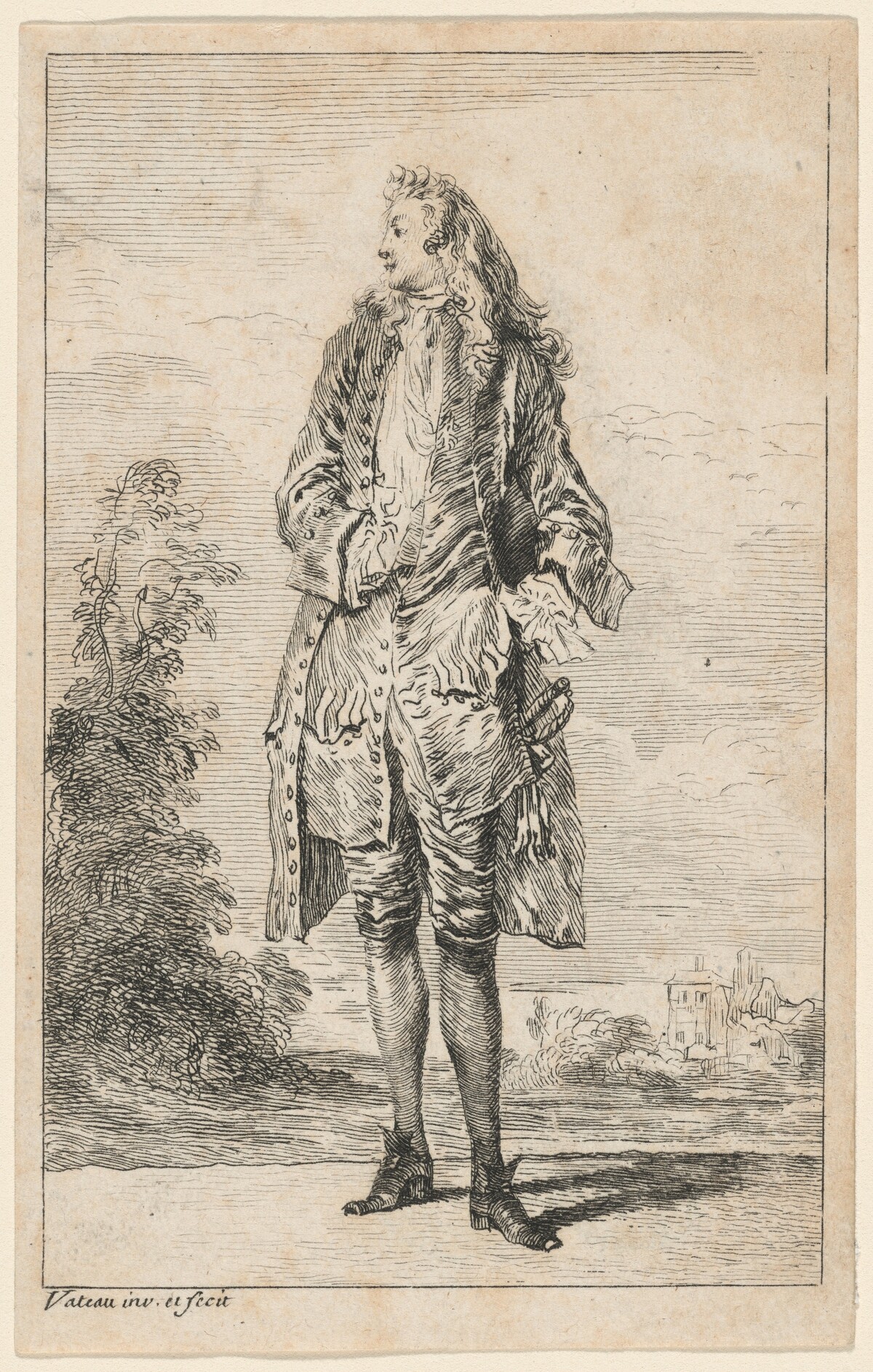 Gentleman with Hand in Vest by Antoine Watteau
