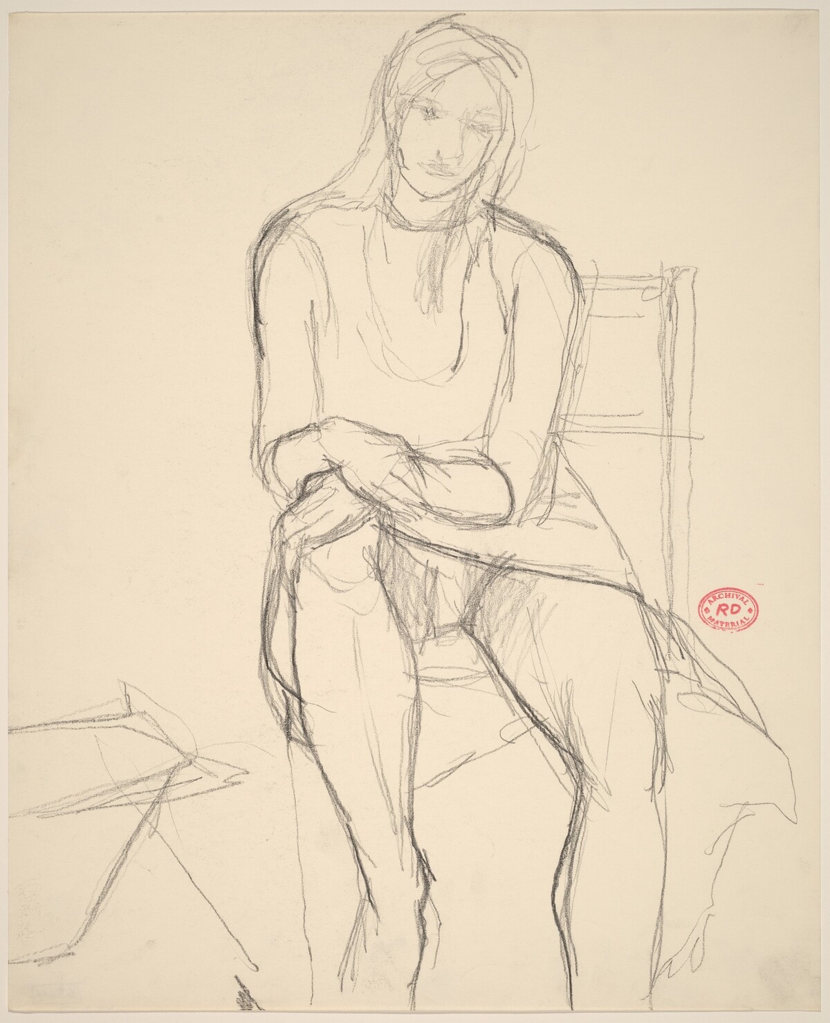 Untitled [seated woman in a dress] by Richard Diebenkorn