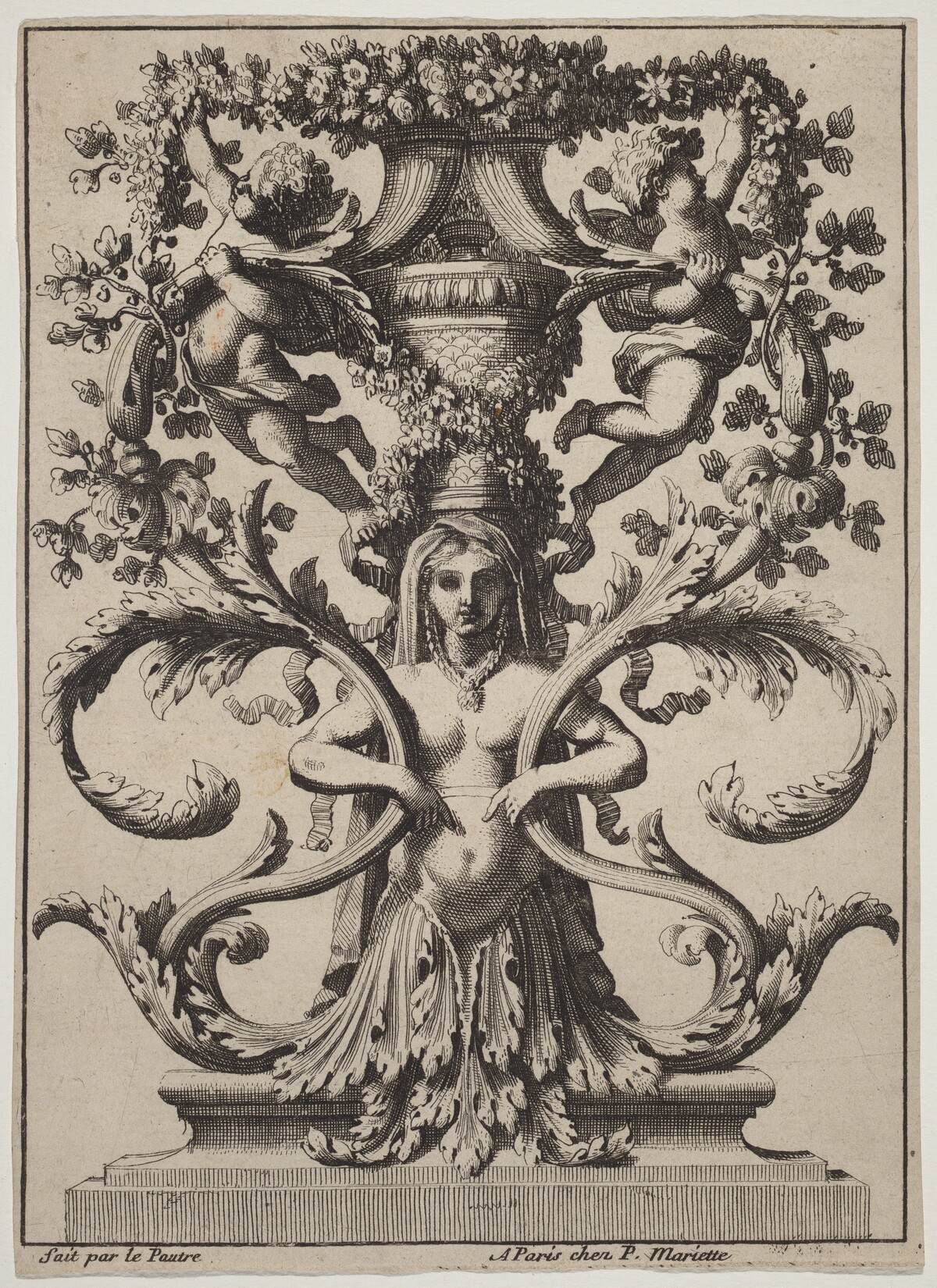 Ornament with a Woman Turning to Foliage by Jean Lepautre