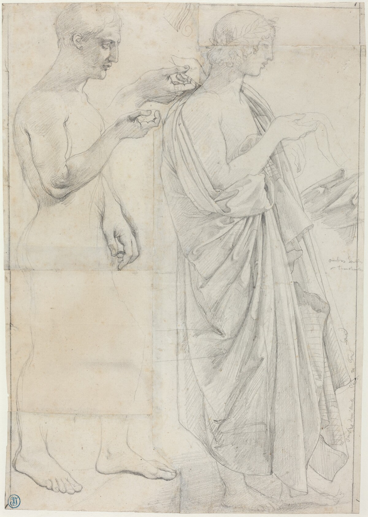 Two Studies of Virgil by Jean-Auguste-Dominique Ingres