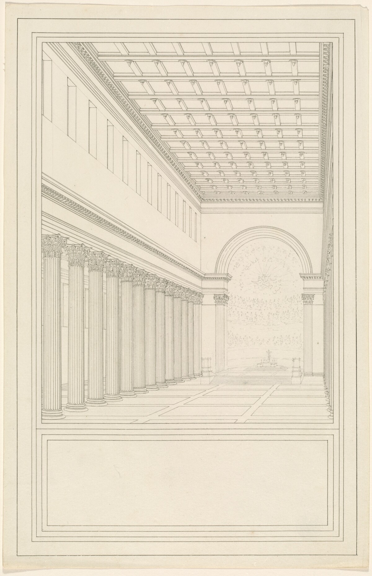 The Nave and Apse, without a Transept, of a Cathedral for Berlin by Karl Friedrich Schinkel