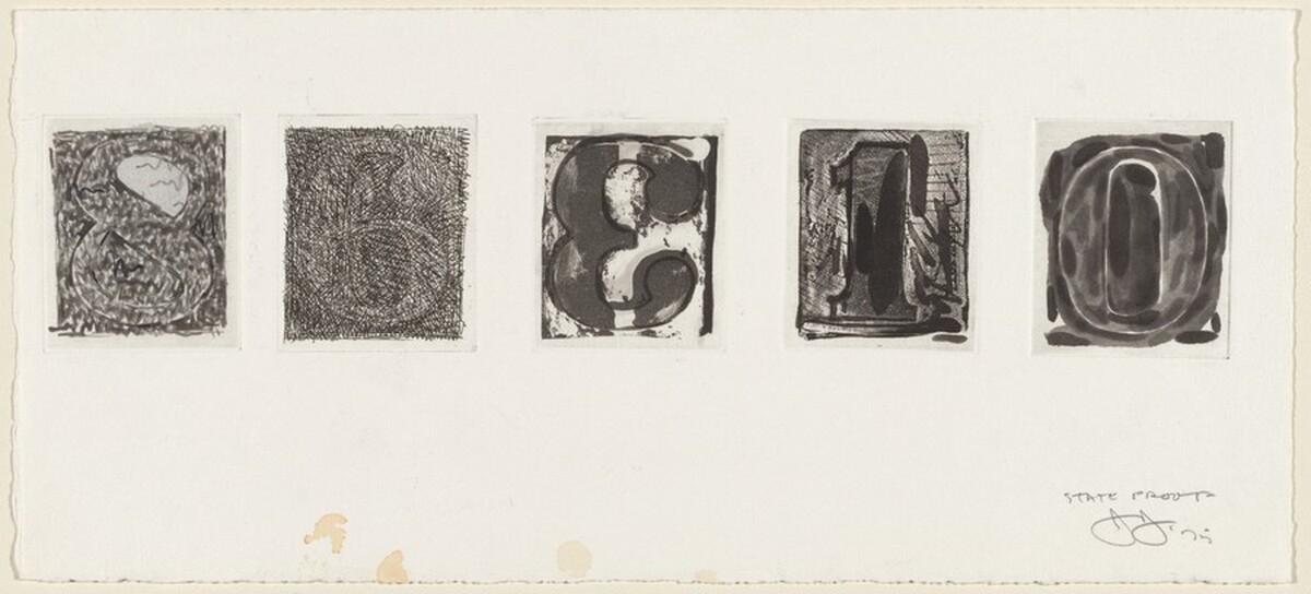 Untitled (State Proofs and Proofs of Numbers) [state proof] by Jasper Johns