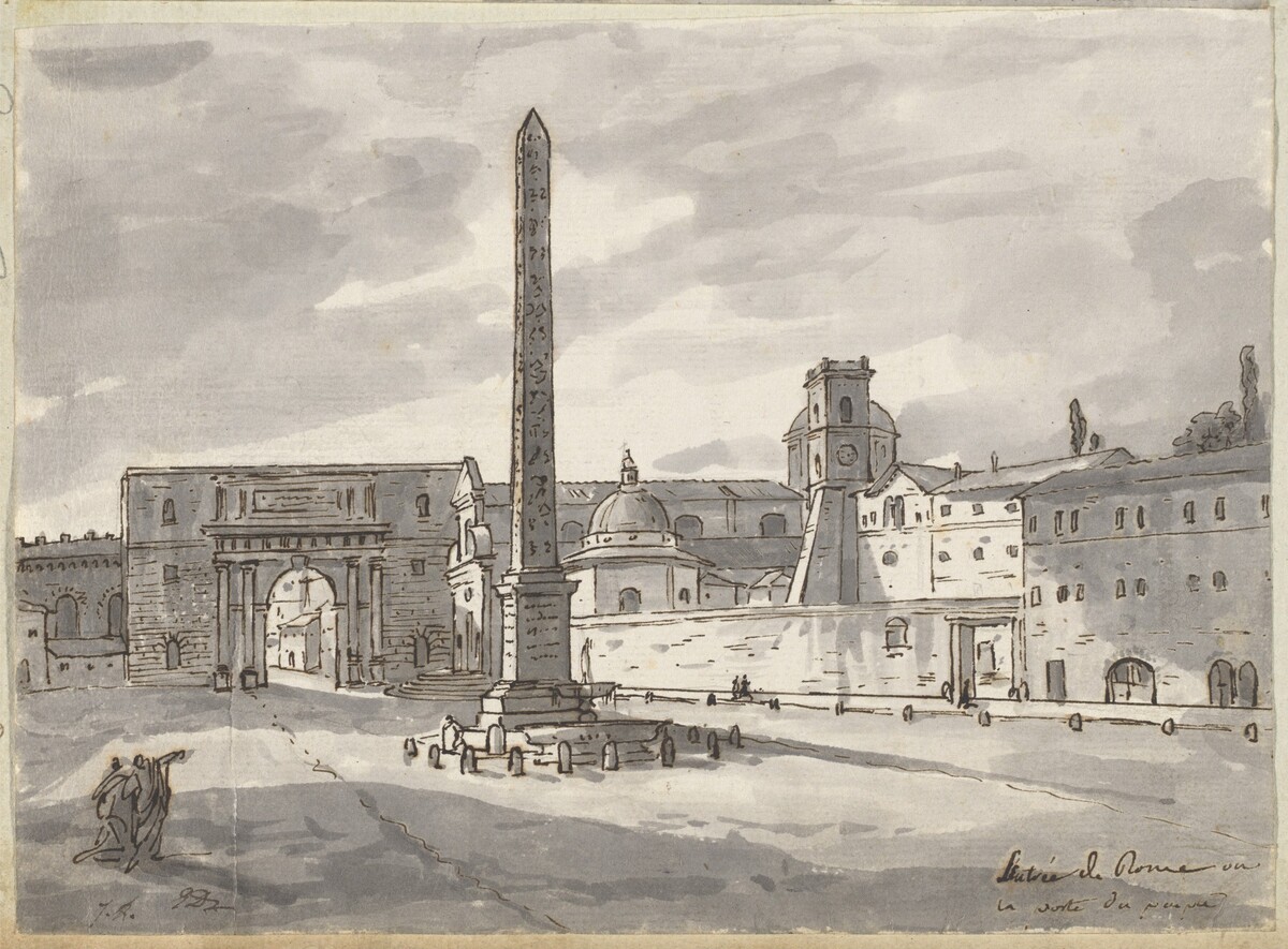 The Piazza del Popolo by Jacques-Louis David