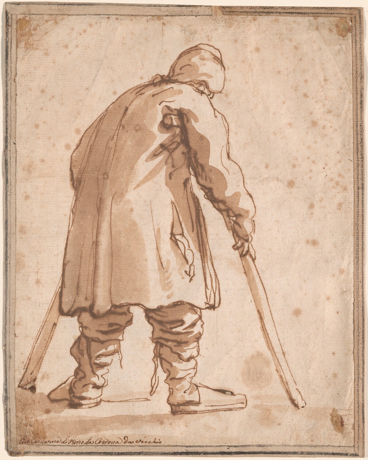 Caricature of a Man, Said to Be Pietro da Cortona by Pier Francesco Mola