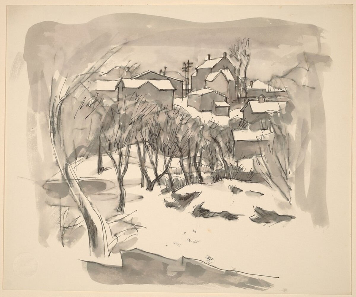 Town in Winter by Donald Carlisle Greason
