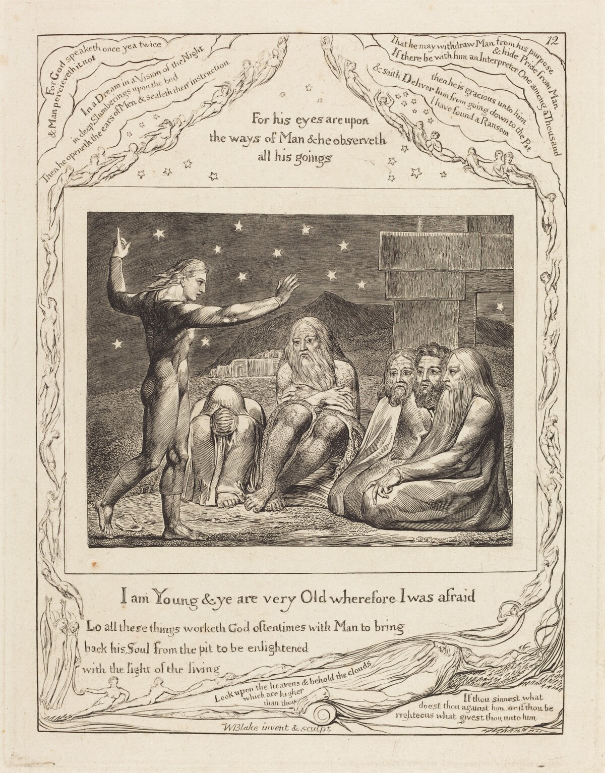 The Wrath of Elihu by William Blake