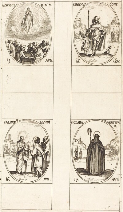 The Assumption; St. Roch; Salvator Mundi; St. Clare of Monte Falco