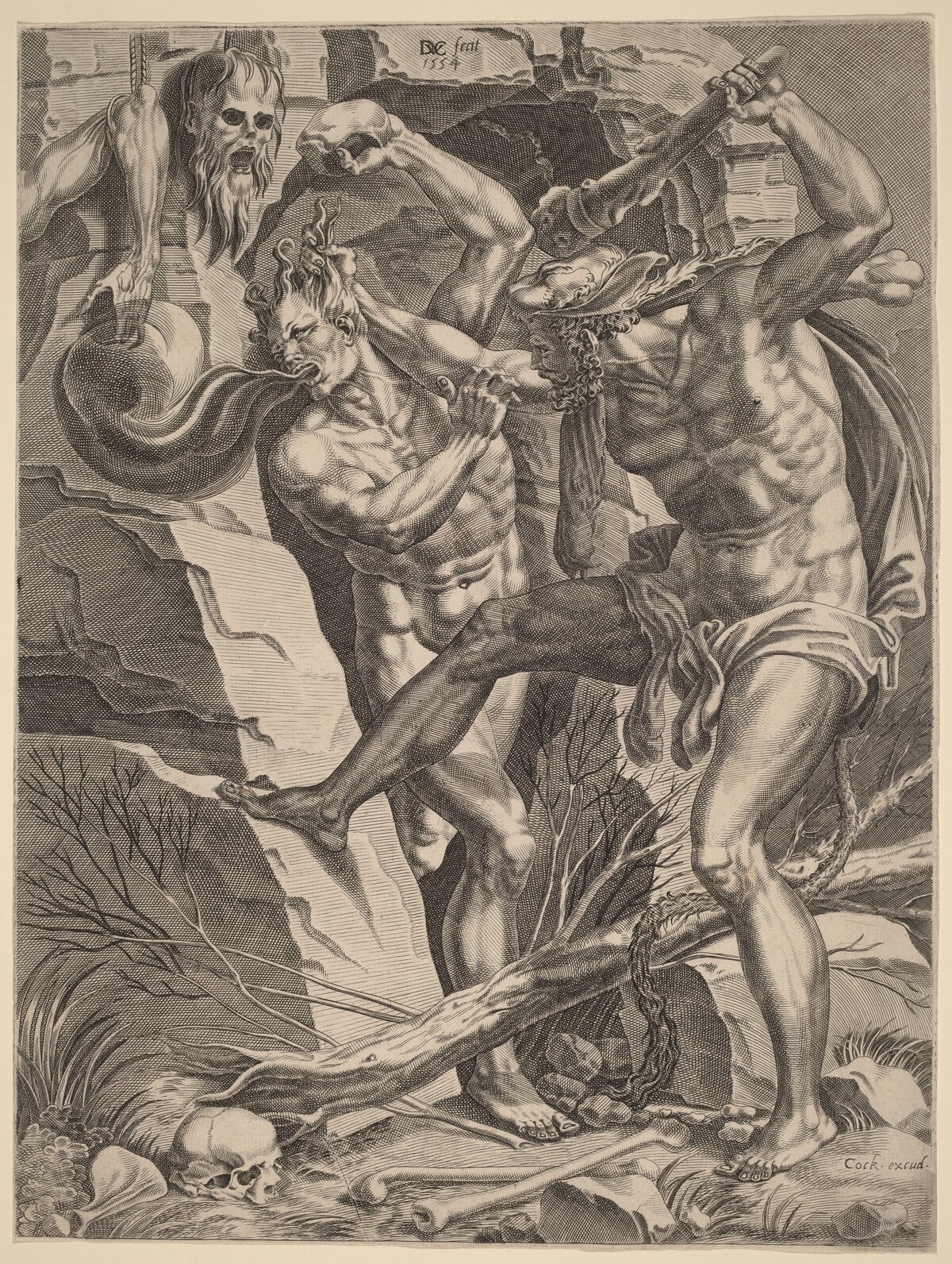 Hercules Killing Cacus by Dirck Volckertz Coornhert