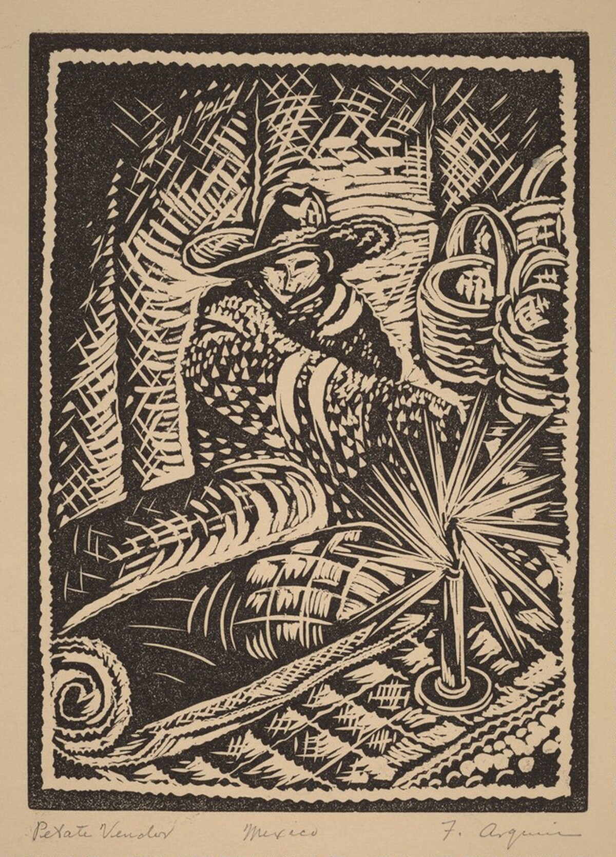 Petate Vendor by Florence Arquin