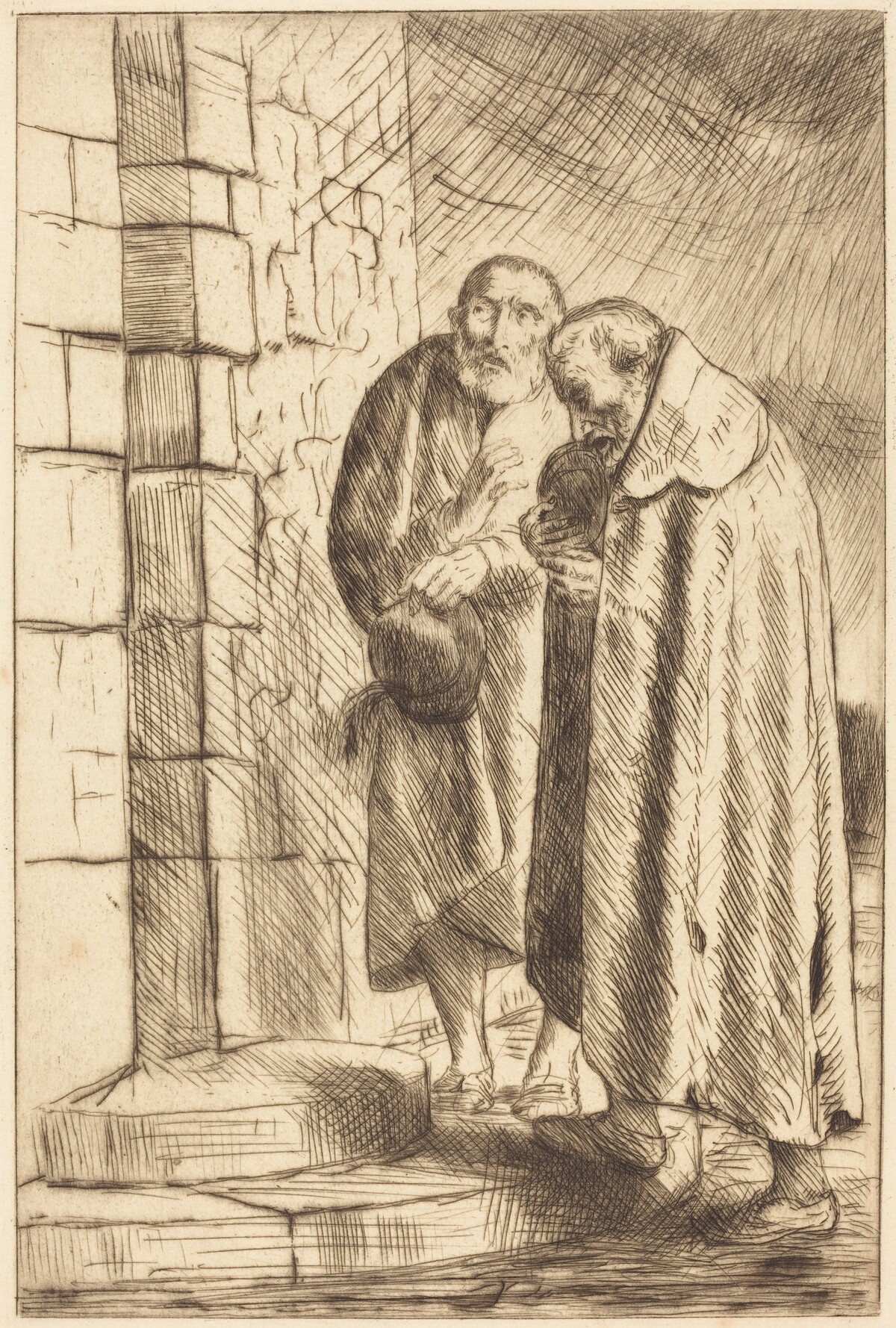 Saint Peter and Saint Paul in the Door of M. Richard (St. Pierre et St. Paul a la porte de M. Richard by Alphonse Legros