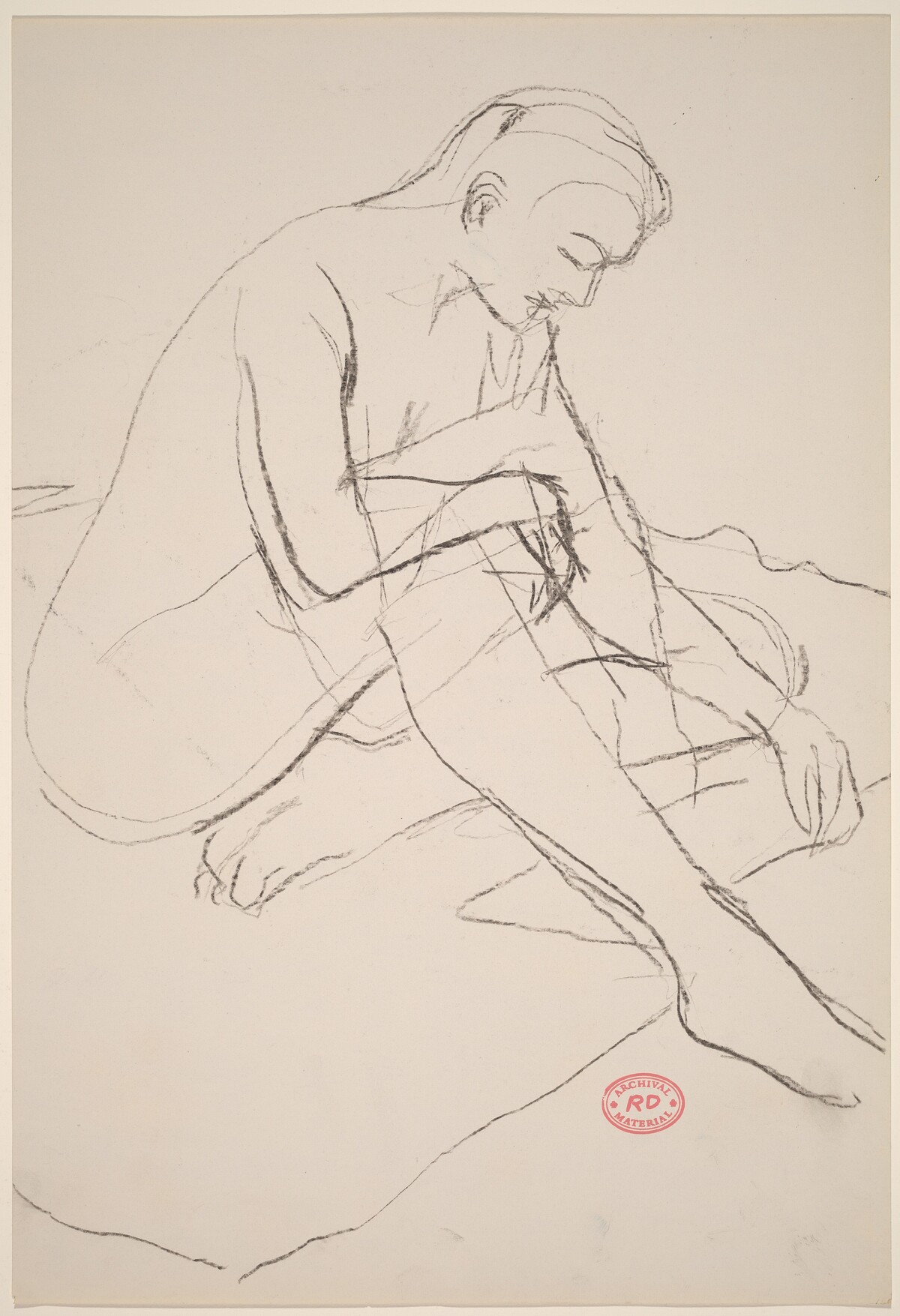 Untitled [female nude seated and looking down] by Richard Diebenkorn