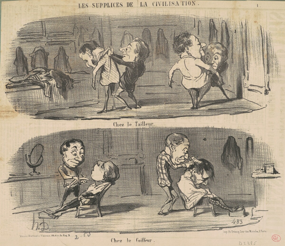 Chez le tailleur chez le coiffeur by Honoré Daumier