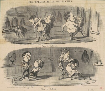 Chez le tailleur chez le coiffeur
