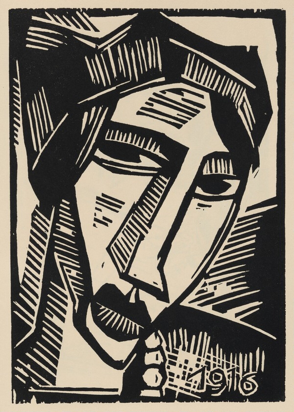 Frauenkopf (Woman's Head) from Deutsche Graphiker der Gegenwart (German Printmakers of Our Time) by Karl Schmidt-Rottluff
