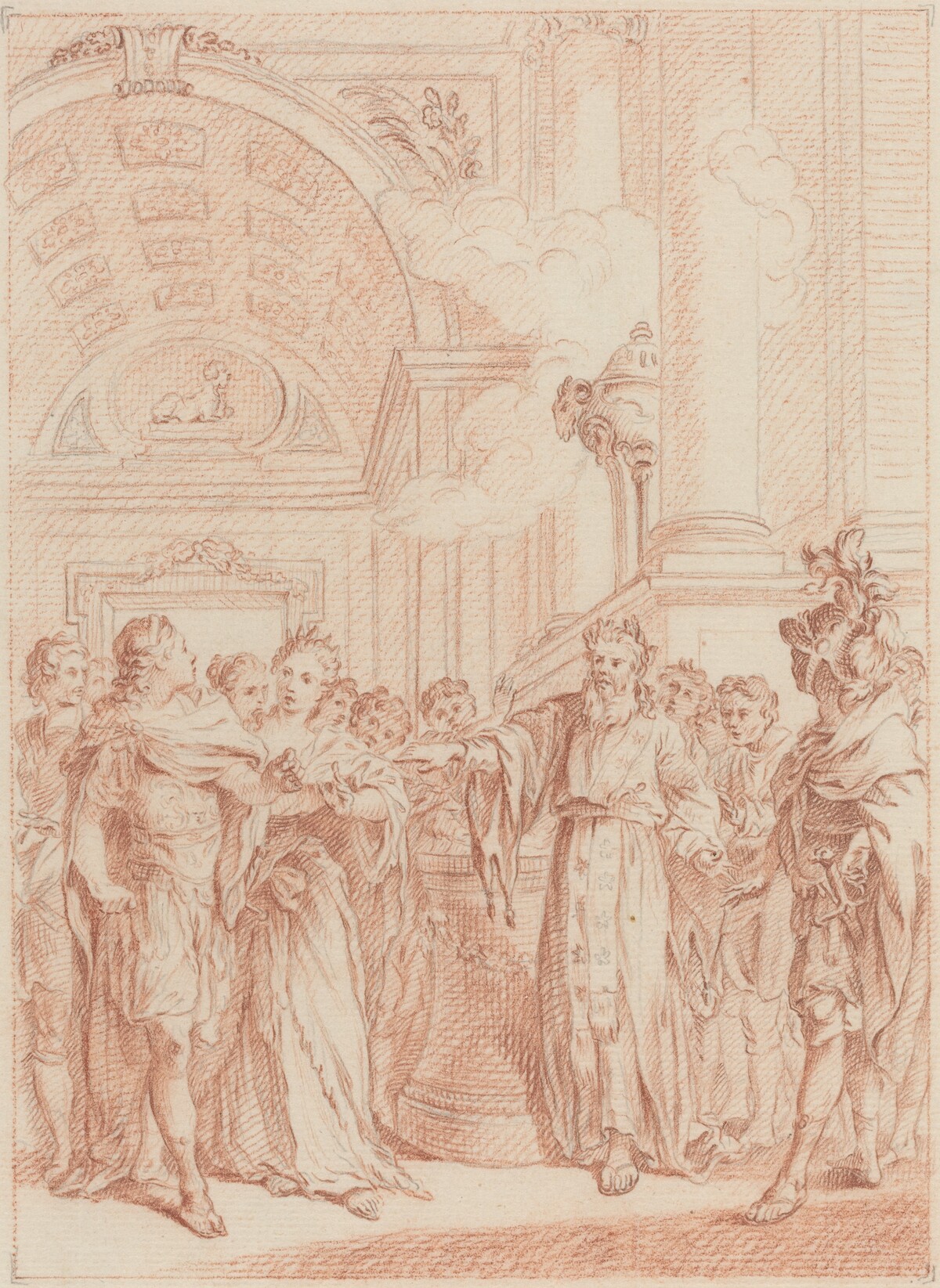 Tremblez malheureux Roi, votre Règne est passe by Hubert François Gravelot