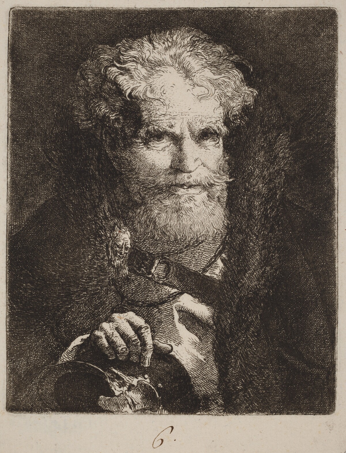 Old Man with a Helmet by Giovanni Domenico Tiepolo