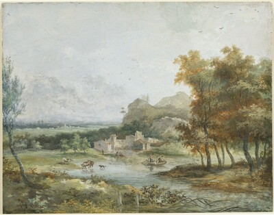 Italian Landscape with a Boating Party