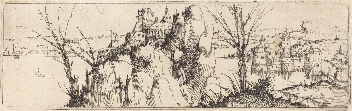Landscape with a Lake [top plate] by Augustin Hirschvogel