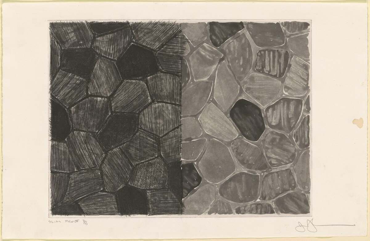 Flagstones and Flagstones [trial proof 3] by Jasper Johns
