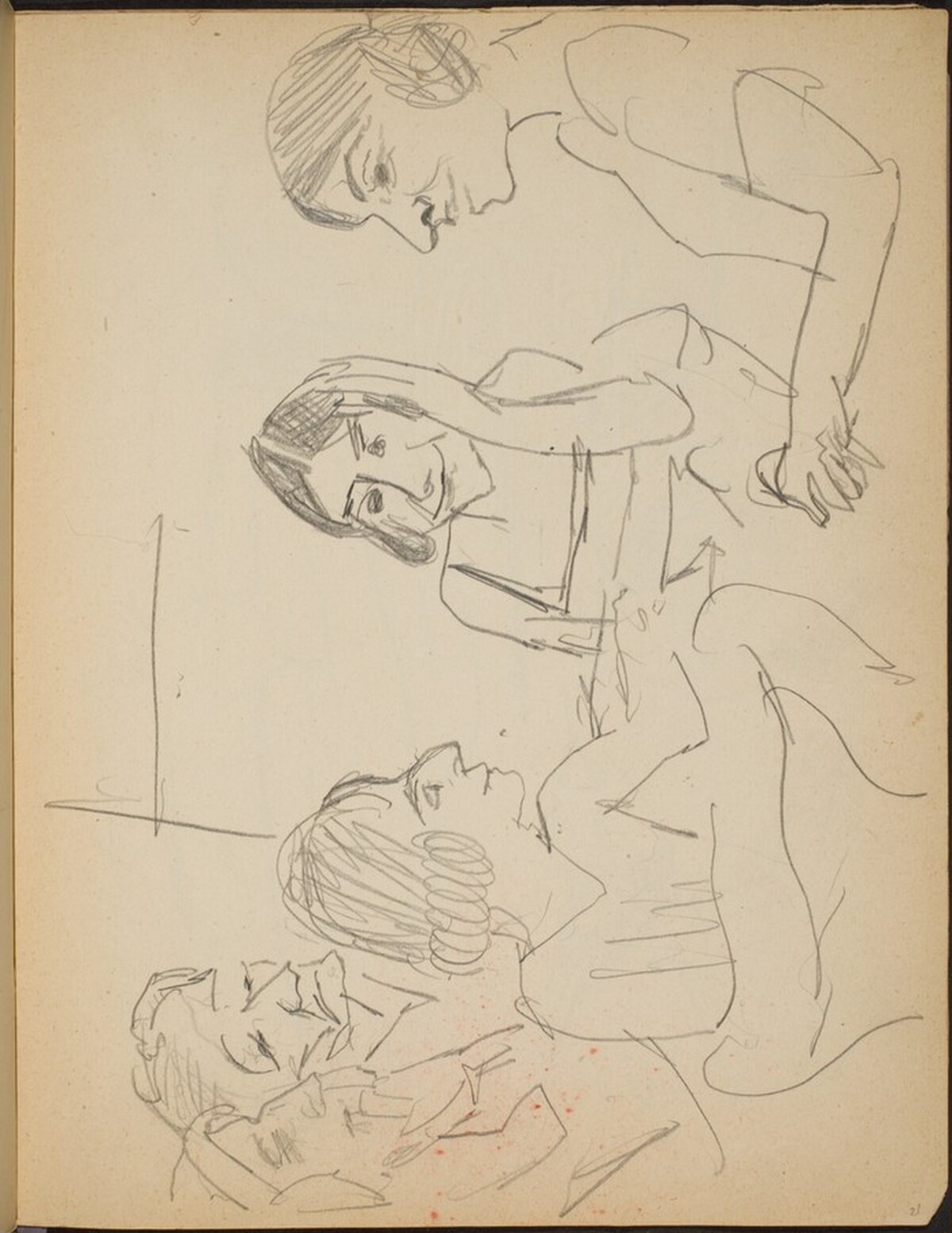 Fünf Frauen an einem Tisch (Five Ladies at a Table) [p. 21] by Max Beckmann