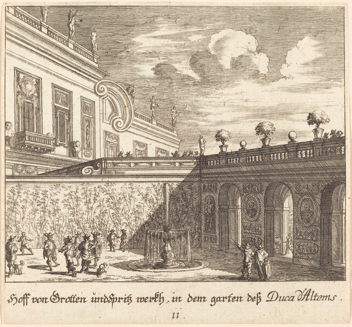 Garden, Duke d'Altems by Melchior Küsel after Johann Wilhelm Baur