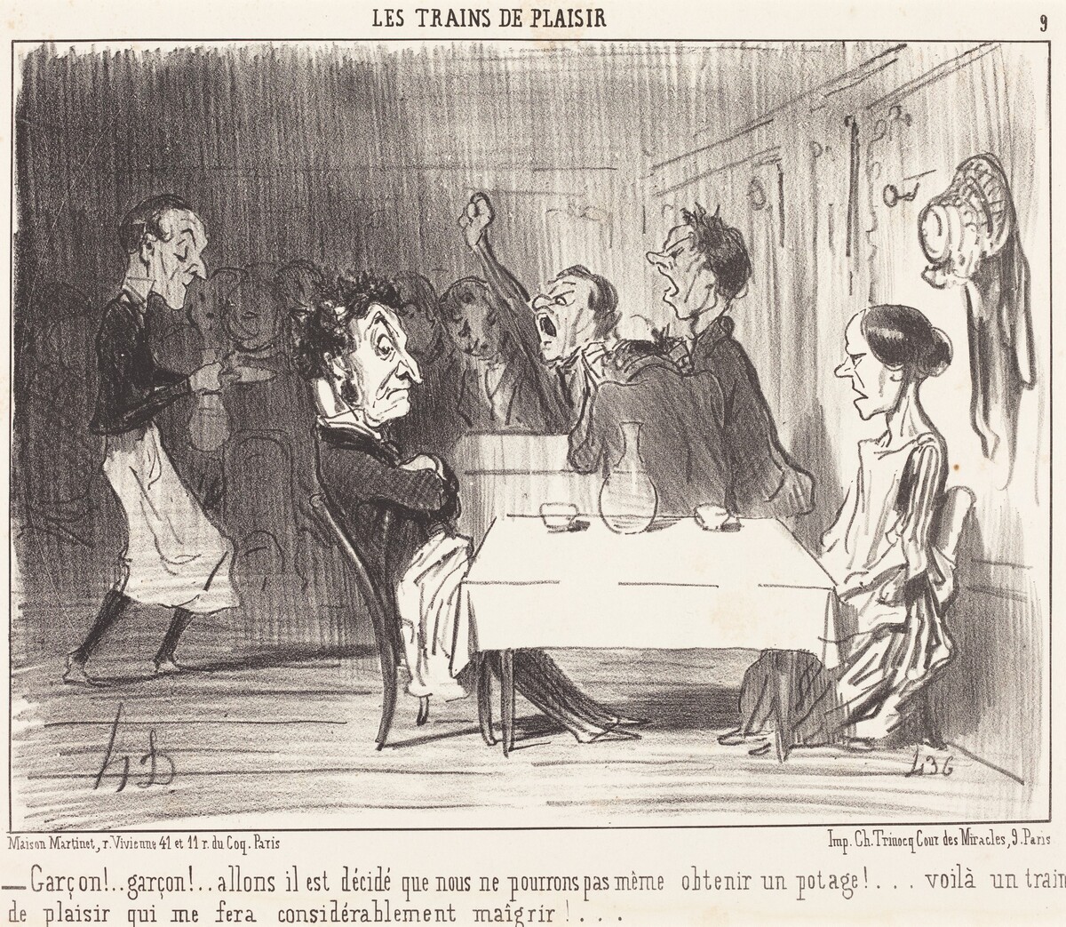Garçon!... garçon!... allons il est décidé... by Honoré Daumier