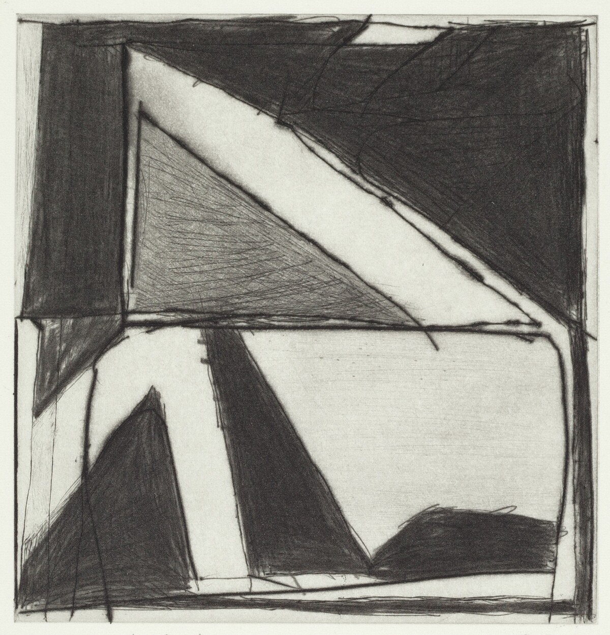 Two Right Triangles, One in Other by Richard Diebenkorn