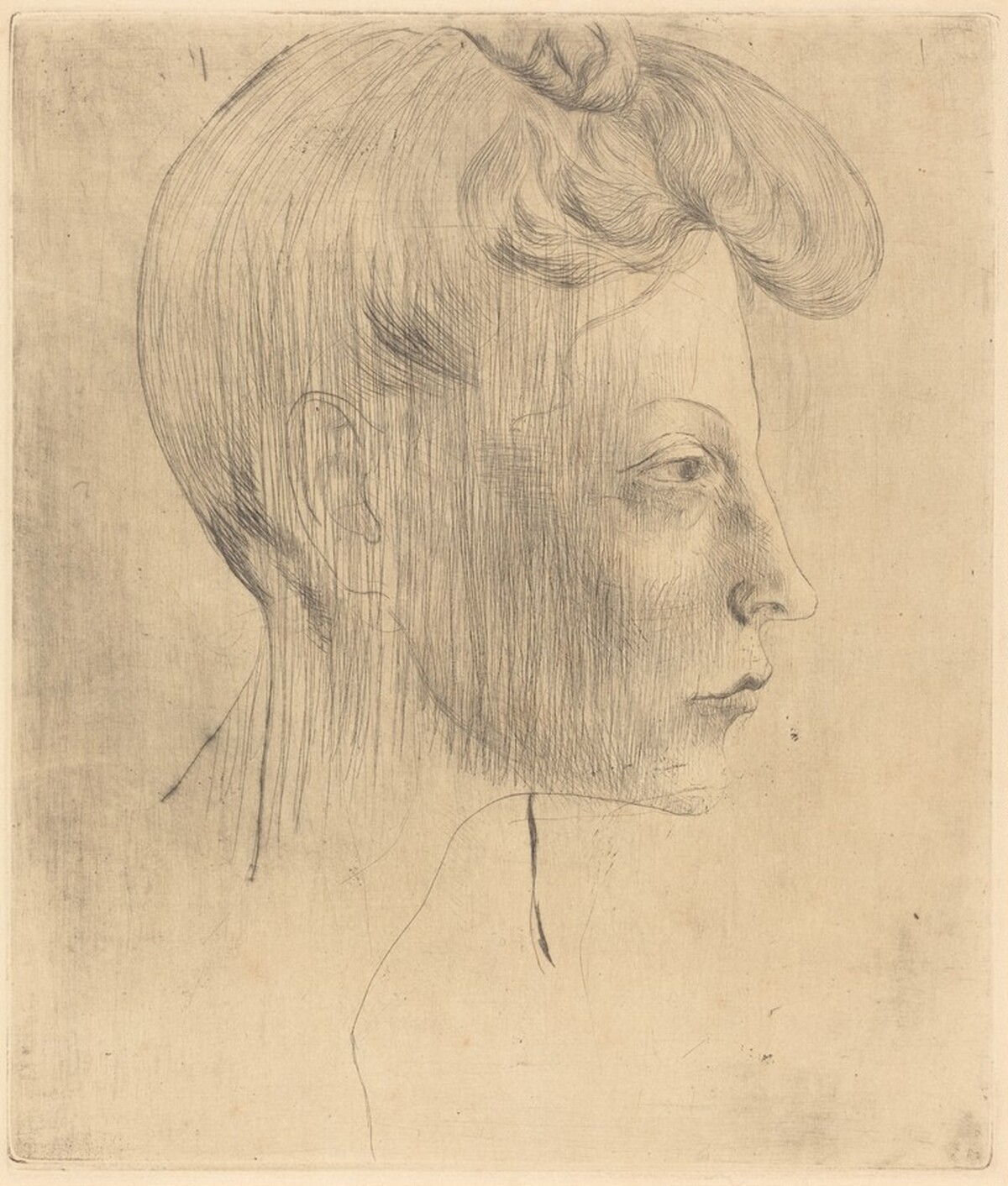 Head of a Woman, in Profile (Tête de femme, de profil) by Pablo Picasso