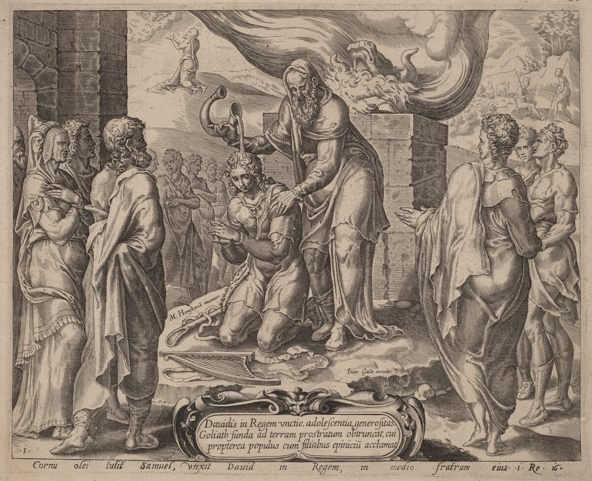 Samuel Anointing David by after Maerten van Heemskerck