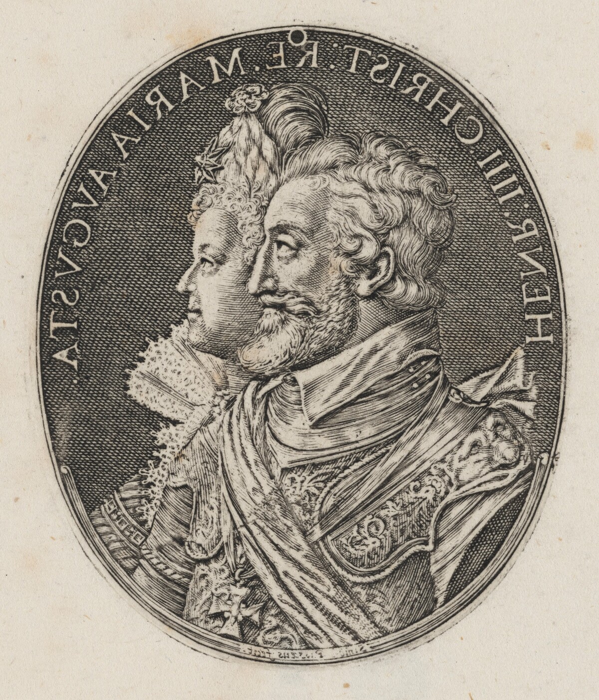 Henry IV and Maria de Medici [left half] by Simon de Passe