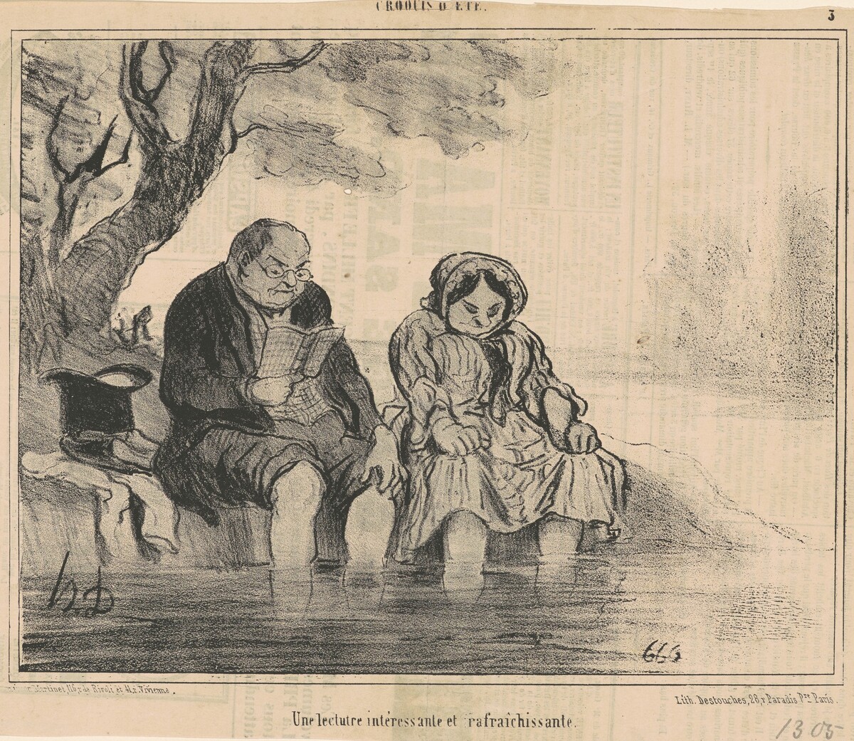 Une lecture intéressante et rafraichissante by Honoré Daumier