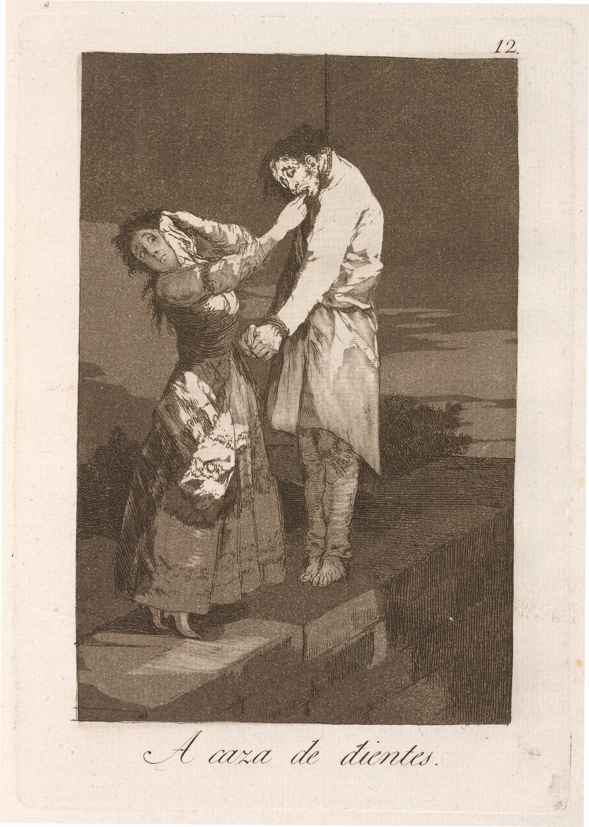 A caza de dientes (Out Hunting for Teeth) by Francisco Goya