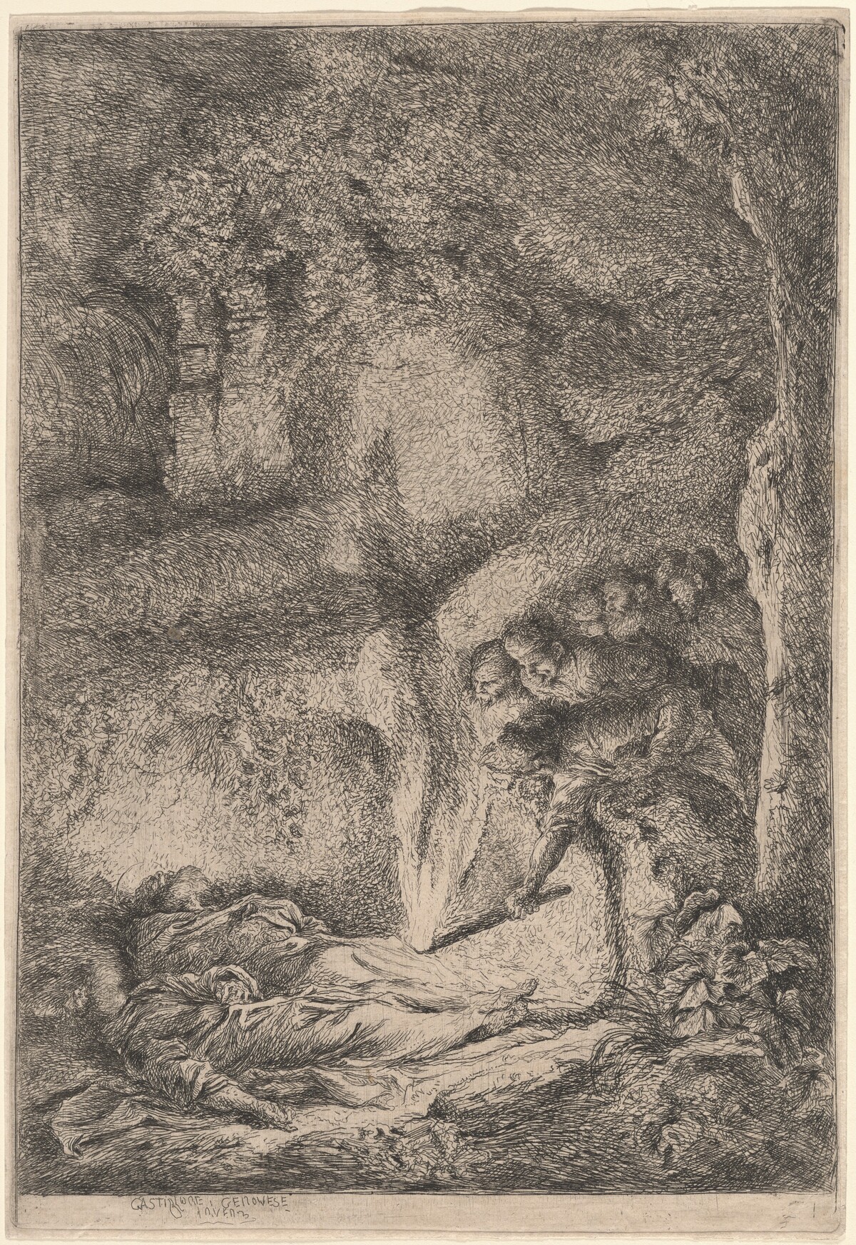 The Bodies of Saints Peter and Paul Hidden in the Catacombs by Giovanni Benedetto Castiglione