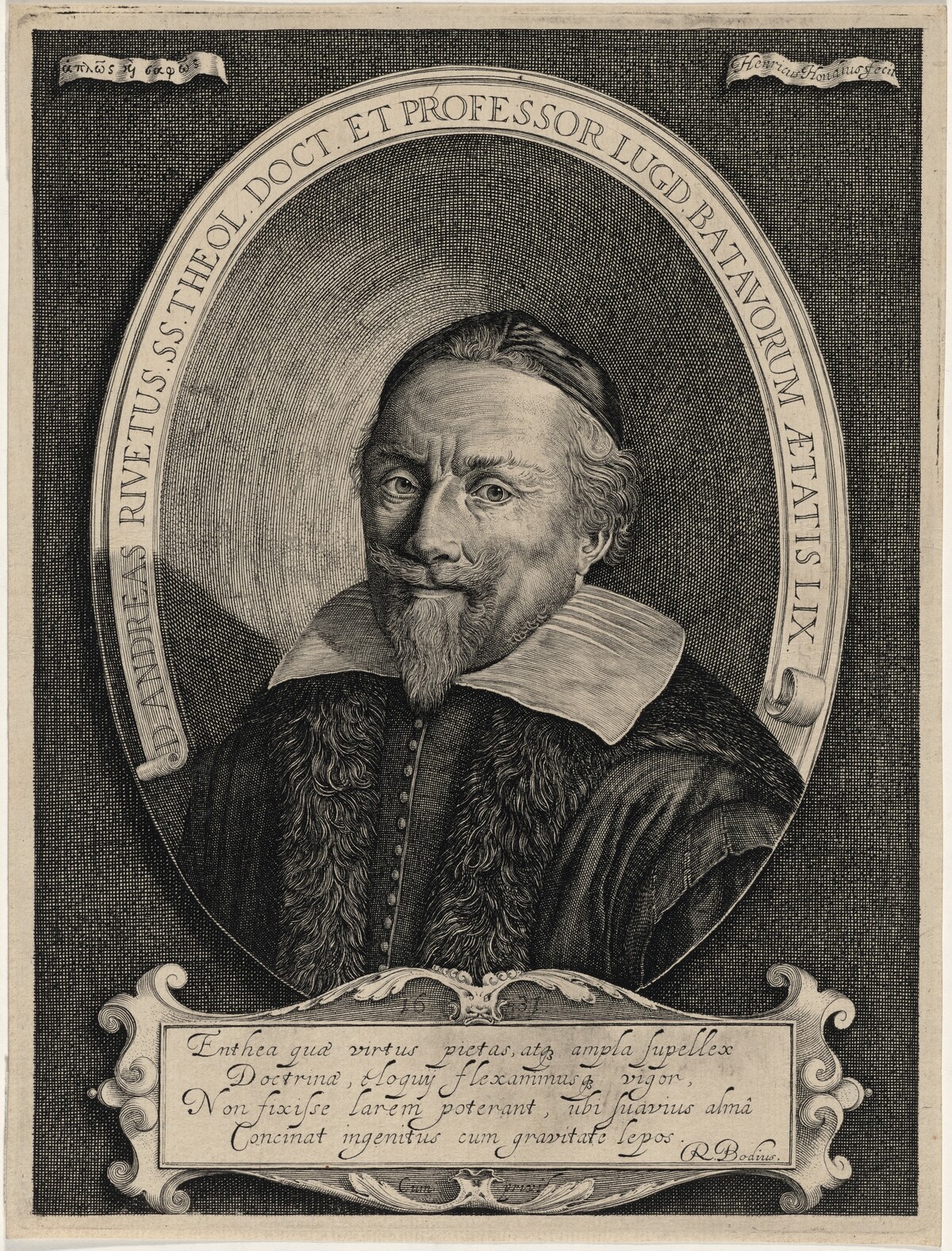 Andreas Rivetus, Doctor of Divinity and Professor by Hendrik Hondius I
