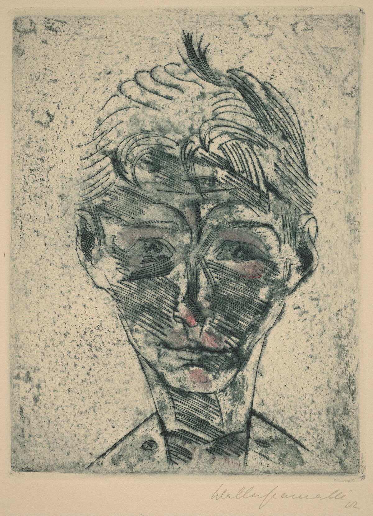 Bust of a Young Man, Self-portrait (Knabenkopf, Selbstporträt) by Walter Gramatté