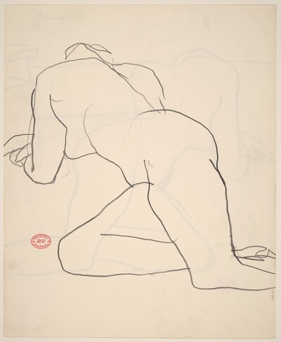 Untitled [nude reclining in studio]