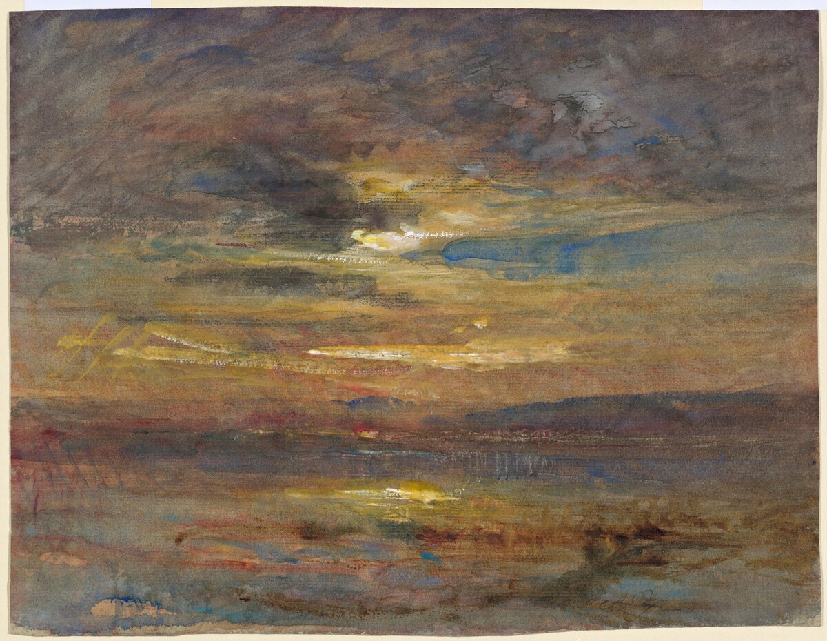 Sunset over a Pond by François-Auguste Ravier
