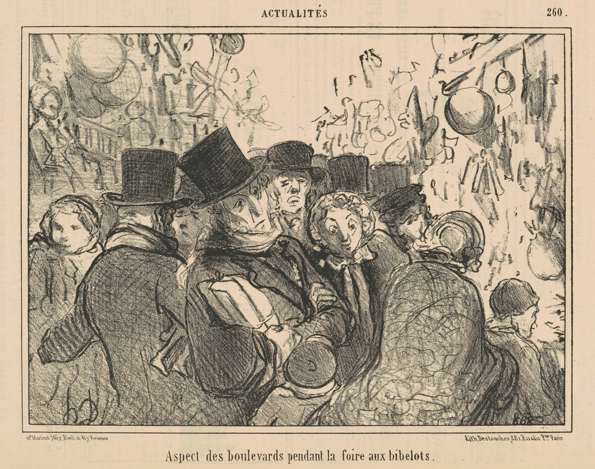 Aspect des boulevards pendant la foire aux bibelots by Honoré Daumier