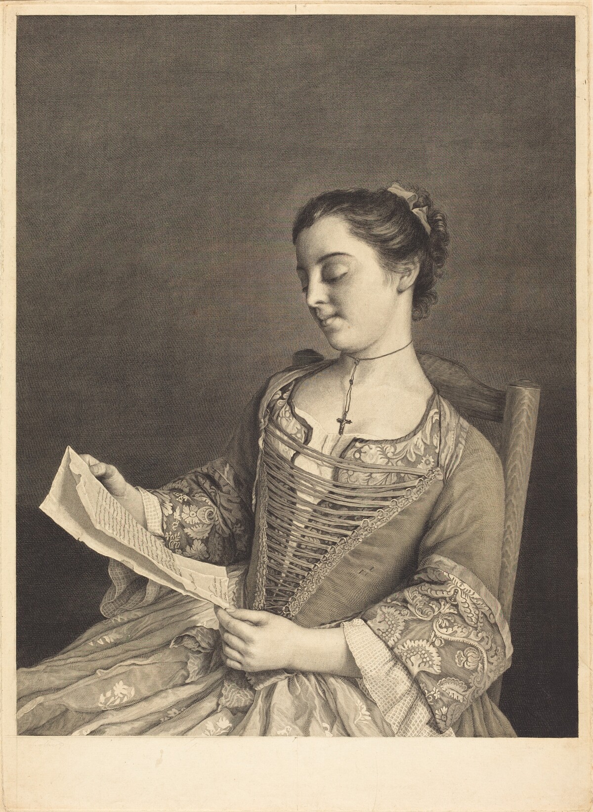 Mlle. Lavergne by Jean Daullé and Simon Francois Ravenet I after Jean-Étienne Liotard