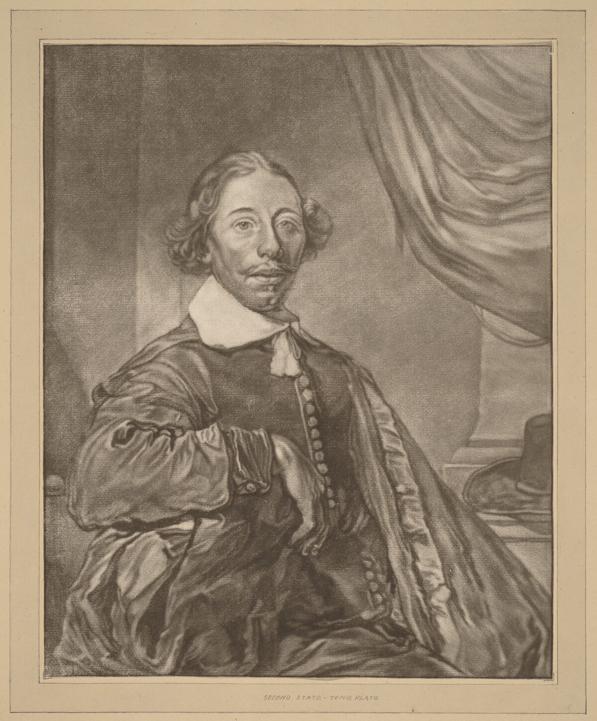 Portrait of a Seated Man by Cornelis Ploos van Amstel (editor) and Johannes Kornlein (printmaker), after Cornelis Visscher