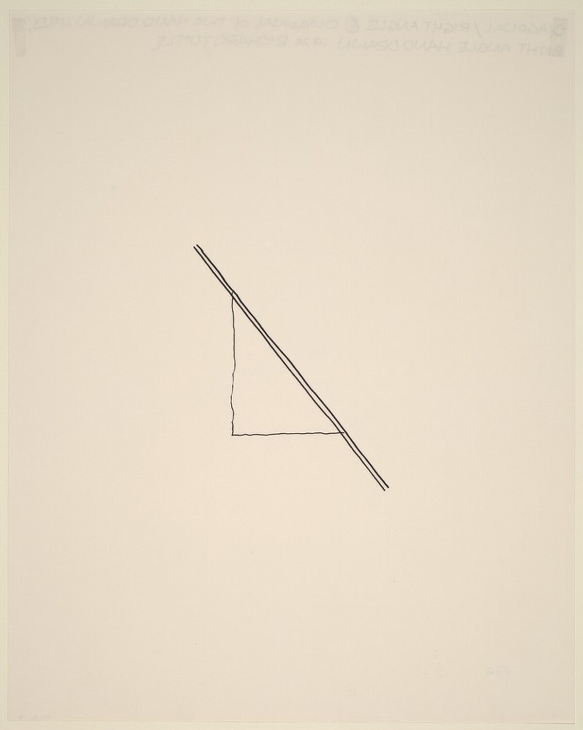 Diagonal/Right Angle 4 Diagonal of Two Hand Drawn Lines; Right Angle Hand Drawn by Richard Tuttle
