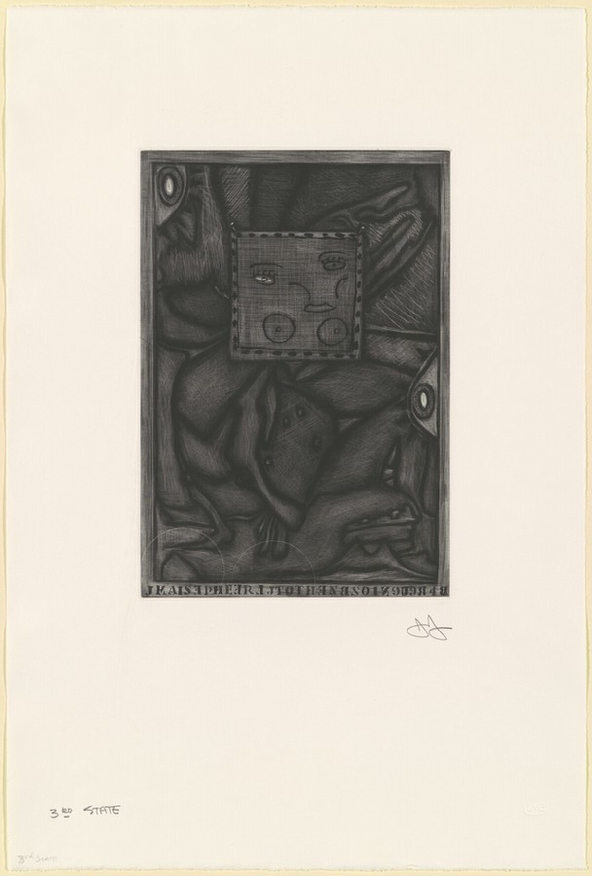Untitled (Orange Mezzotint) [state proof of 3rd state] by Jasper Johns