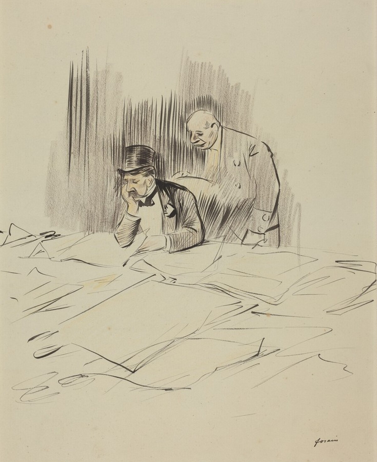 In the Reading Room by Jean-Louis Forain