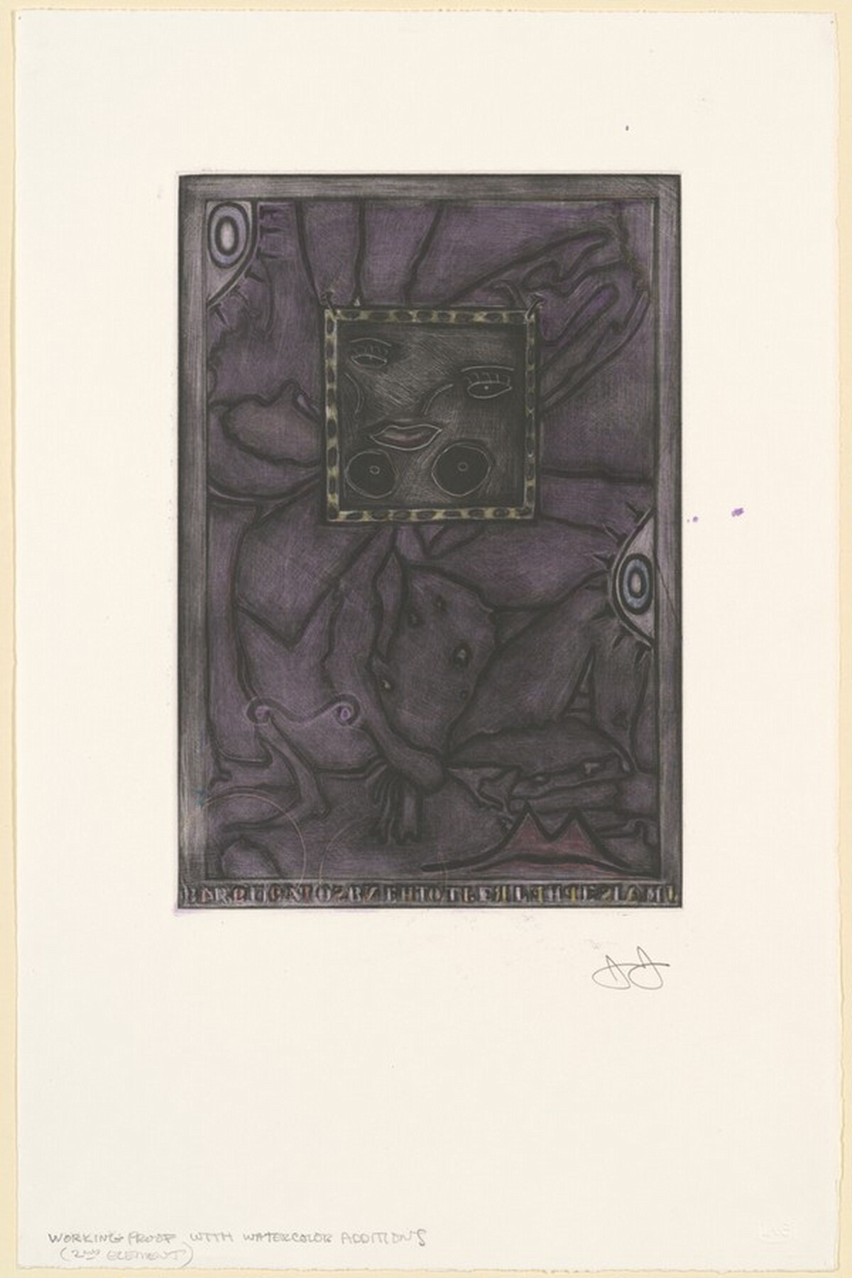 Untitled (Purple Mezzotint) [working proof] by Jasper Johns