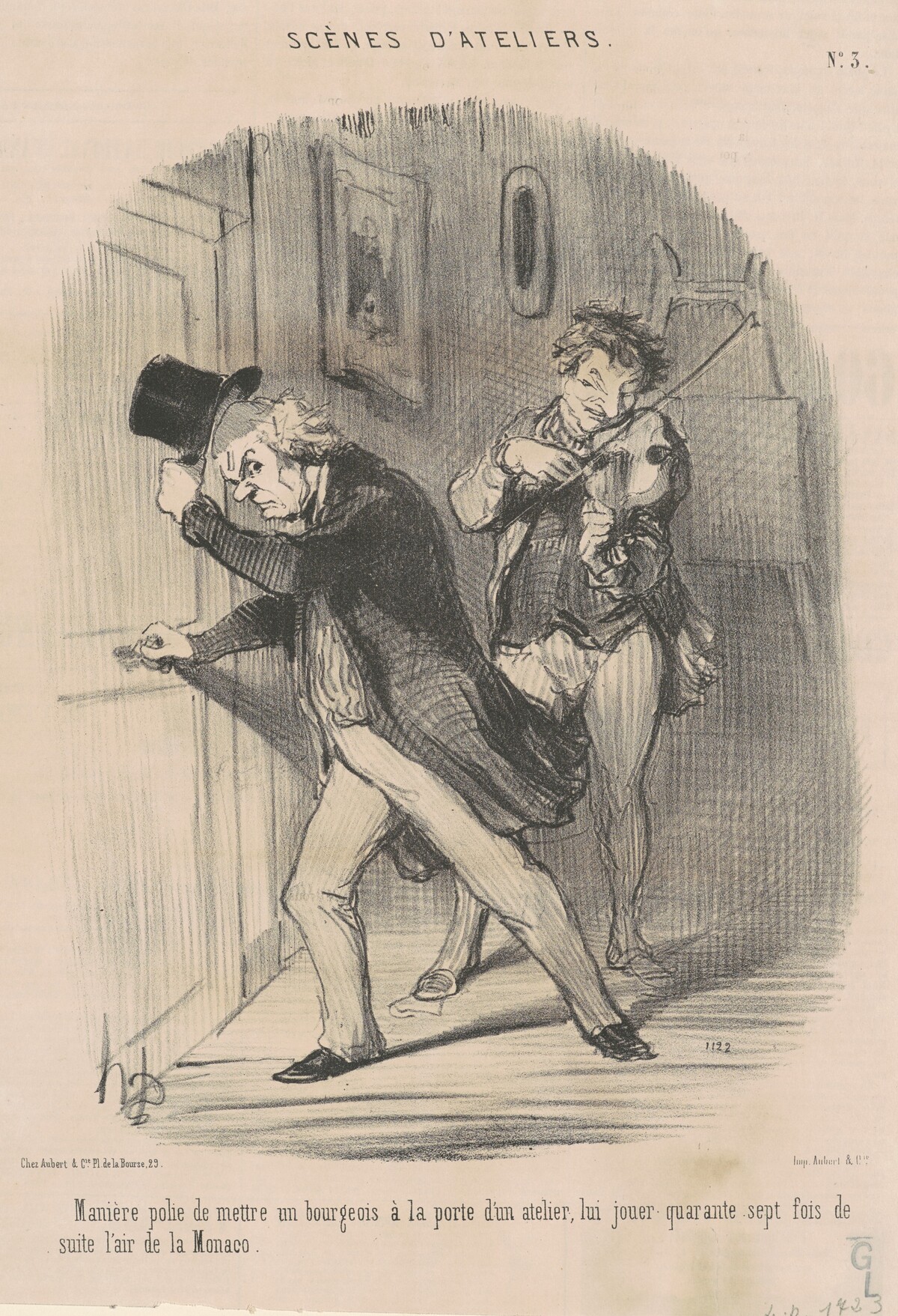 Manière polie de mettre ... a la porte ... by Honoré Daumier