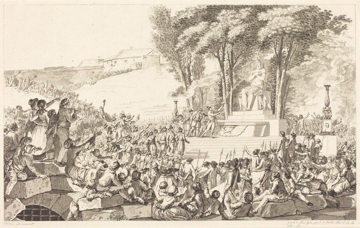 La Fontaine de la Régénération sur les débris de la Bastille, le 10 Aout 1793 by Antoine-Jean Duclos after Charles Monnet