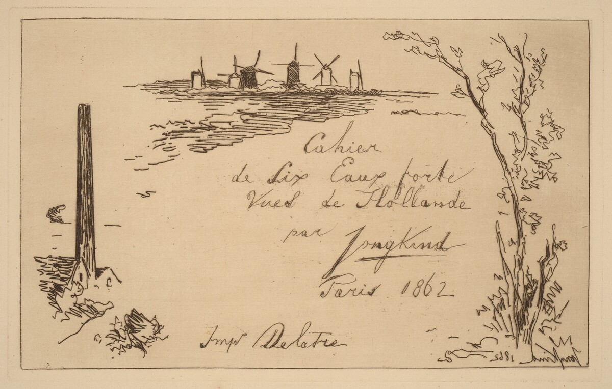Title Page (Titre du cahier de six eaux-fortes) by Johan Barthold Jongkind