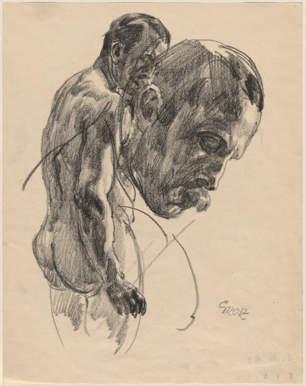 Studies of a Male Nude by George Grosz